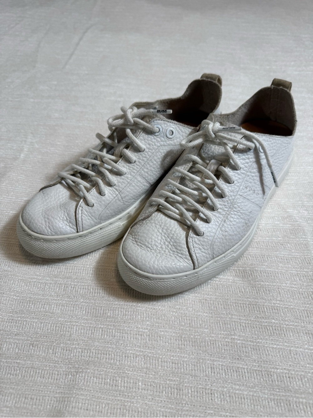 BOSS Hugo Boss Zero Tenn White
Grained Leather Sneakers Size 8